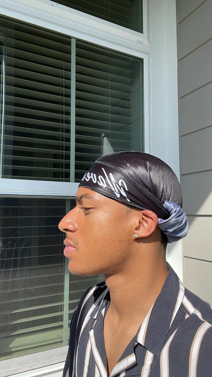 360 Wave Black Silky Durag - Wave Durag – waversdreams